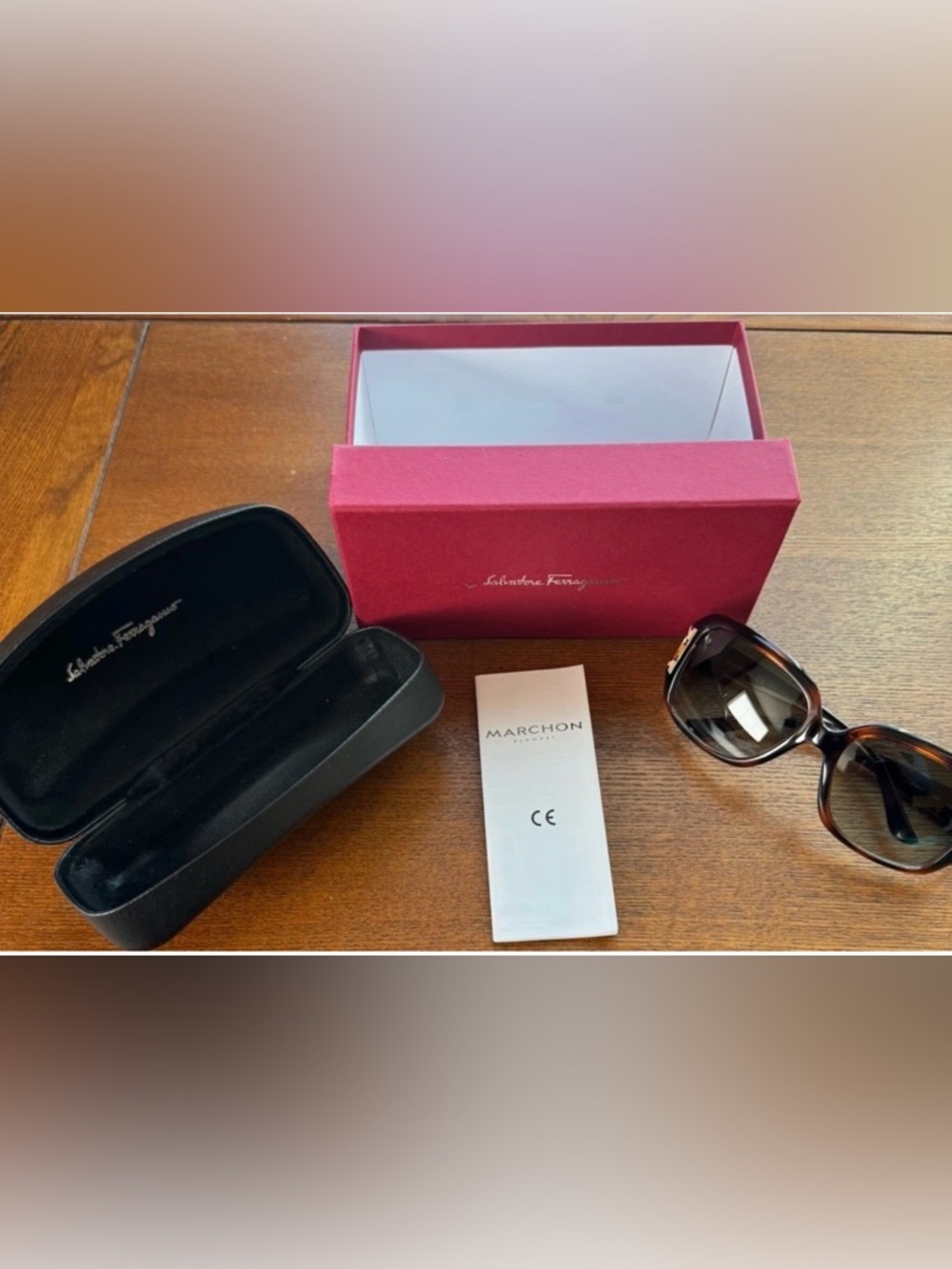 FERRAGAMO SF 666S-238-125 OVERSIZED TORTOISE SHELL SUNGLASSES W/COA - Picture 2 of 12